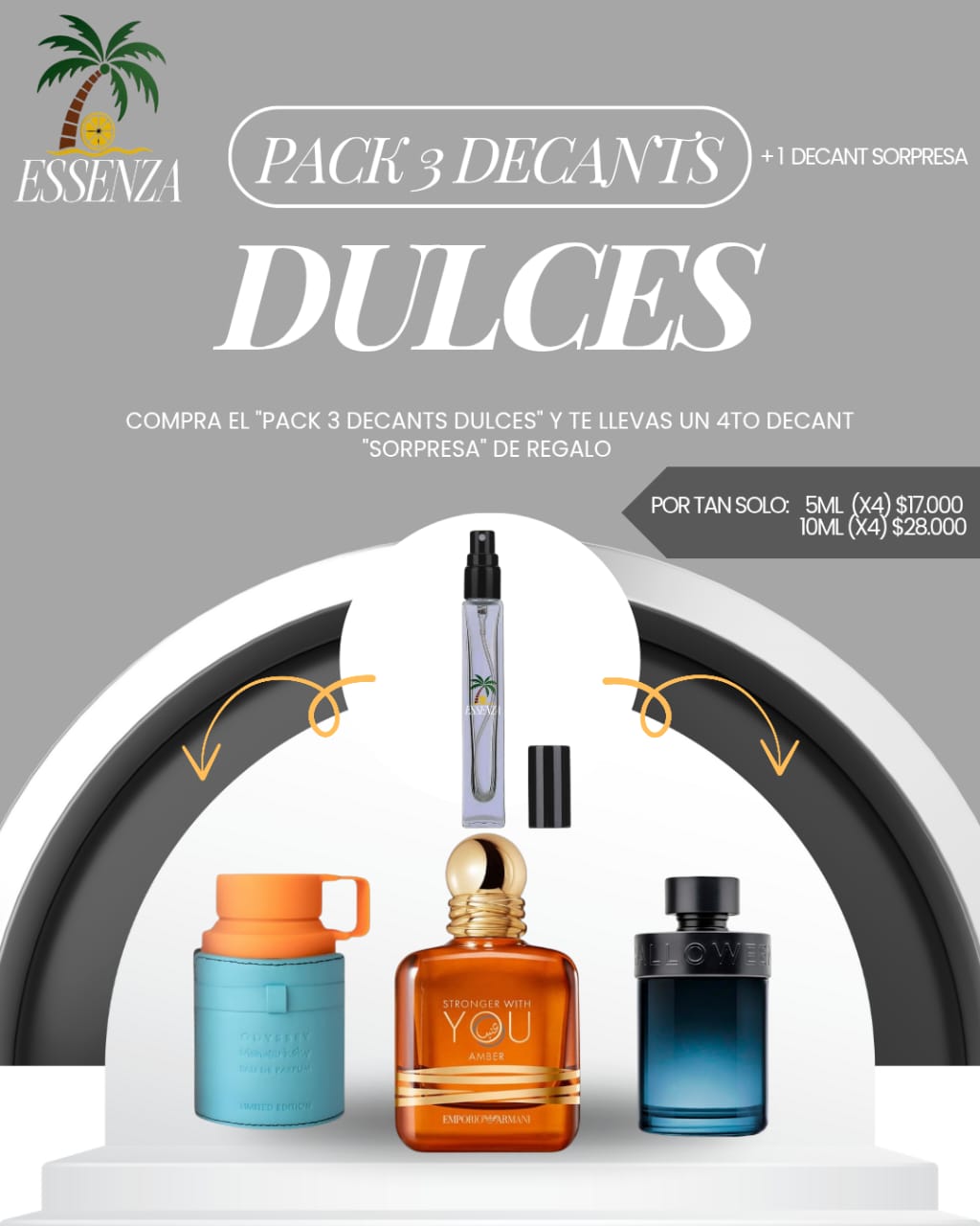 PACK 3 DECANTS DULCES + 1 DECANT DE REGALO