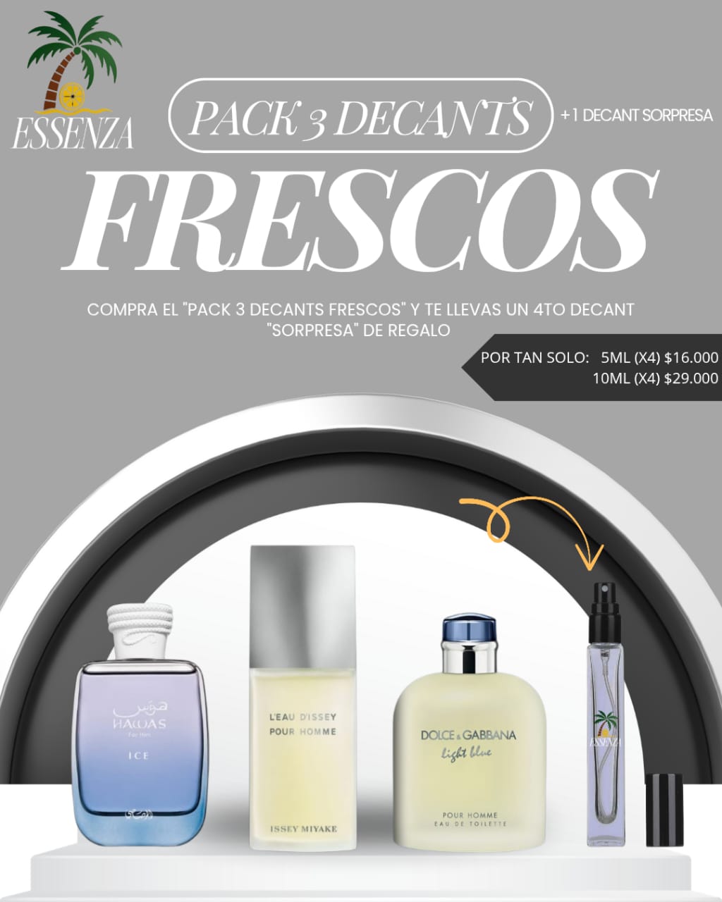 PACK 3 DECANTS FRESCOS + 1 DECANT DE REGALO